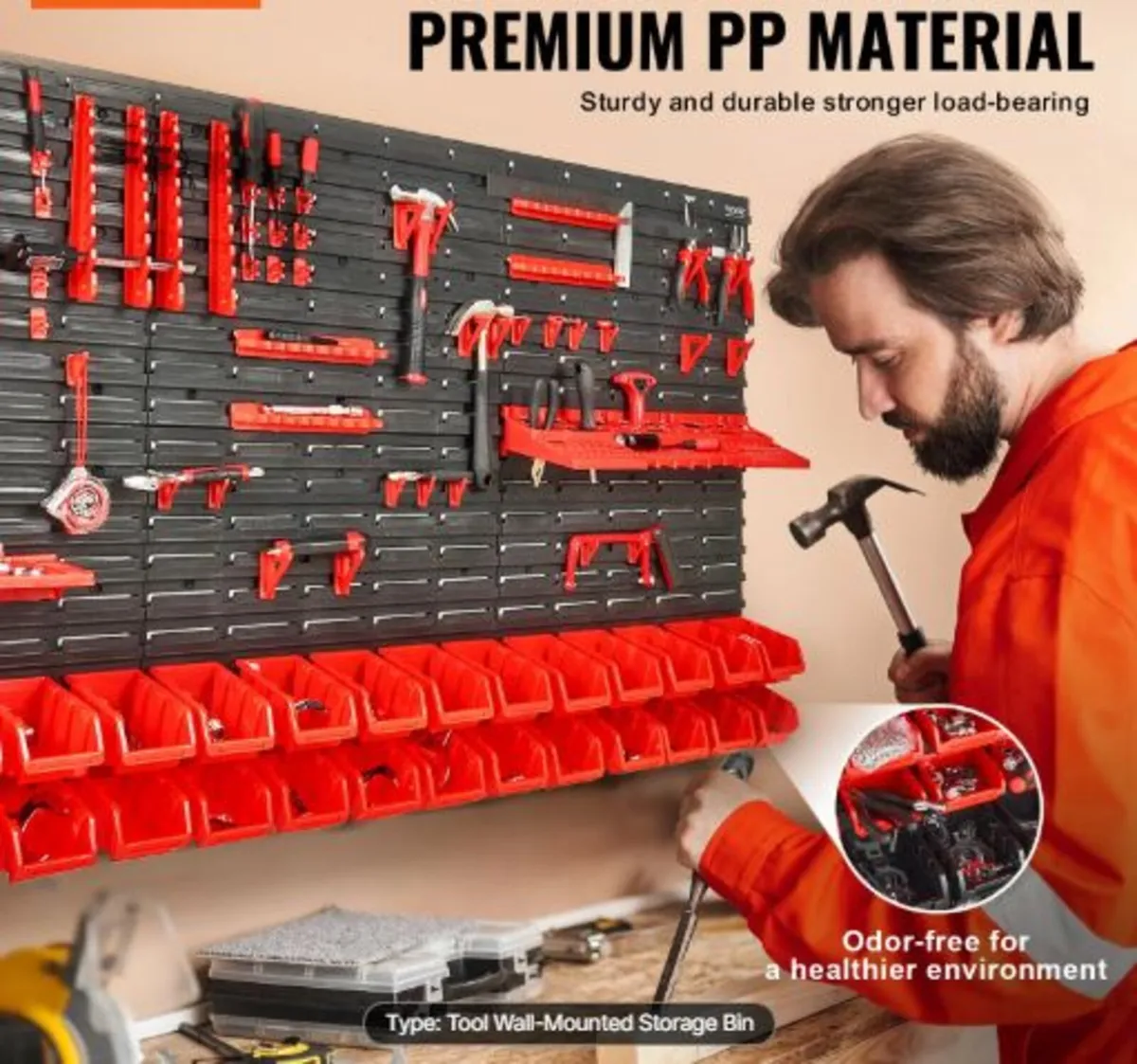 Wall Mounted Storage Bins, 30-Bin Parts Rack - Image 2