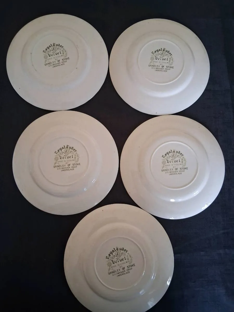 5 Royal Tudor Velvet Plates - Image 2