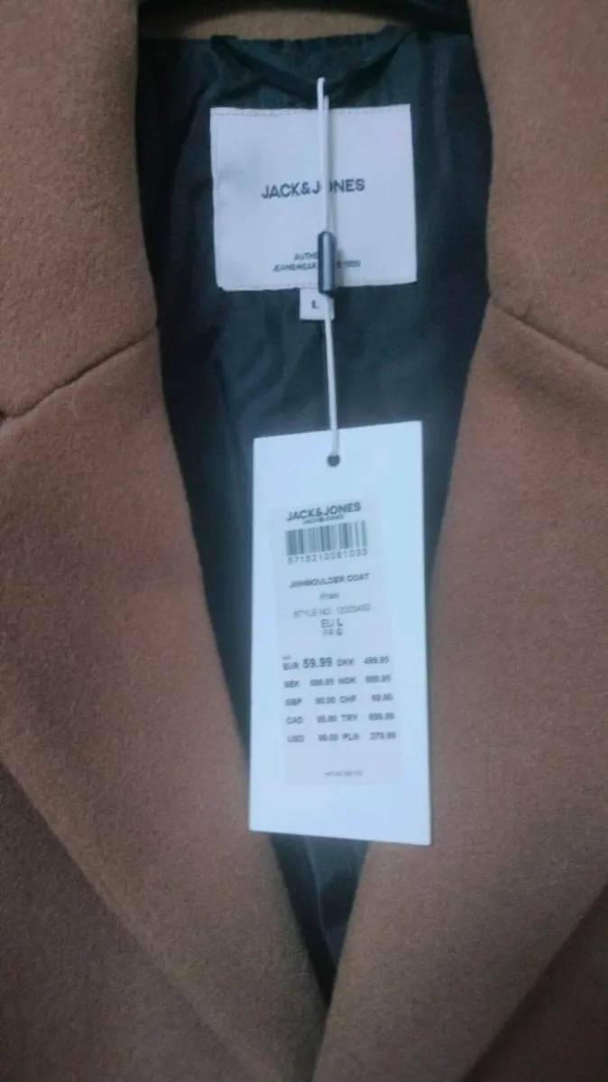 Jack and Jones Beige Coat, new with tags, size
lar - Image 4