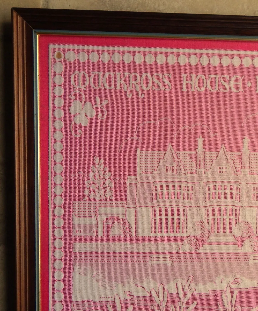 Large Vintage Lace Artwork of Muckross House - Image 2