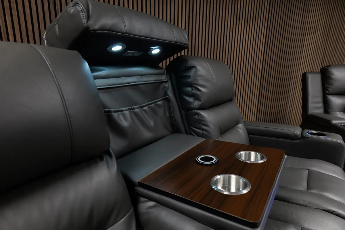 Titan Dark Grey Leather Recliner Sofa Set - Image 2