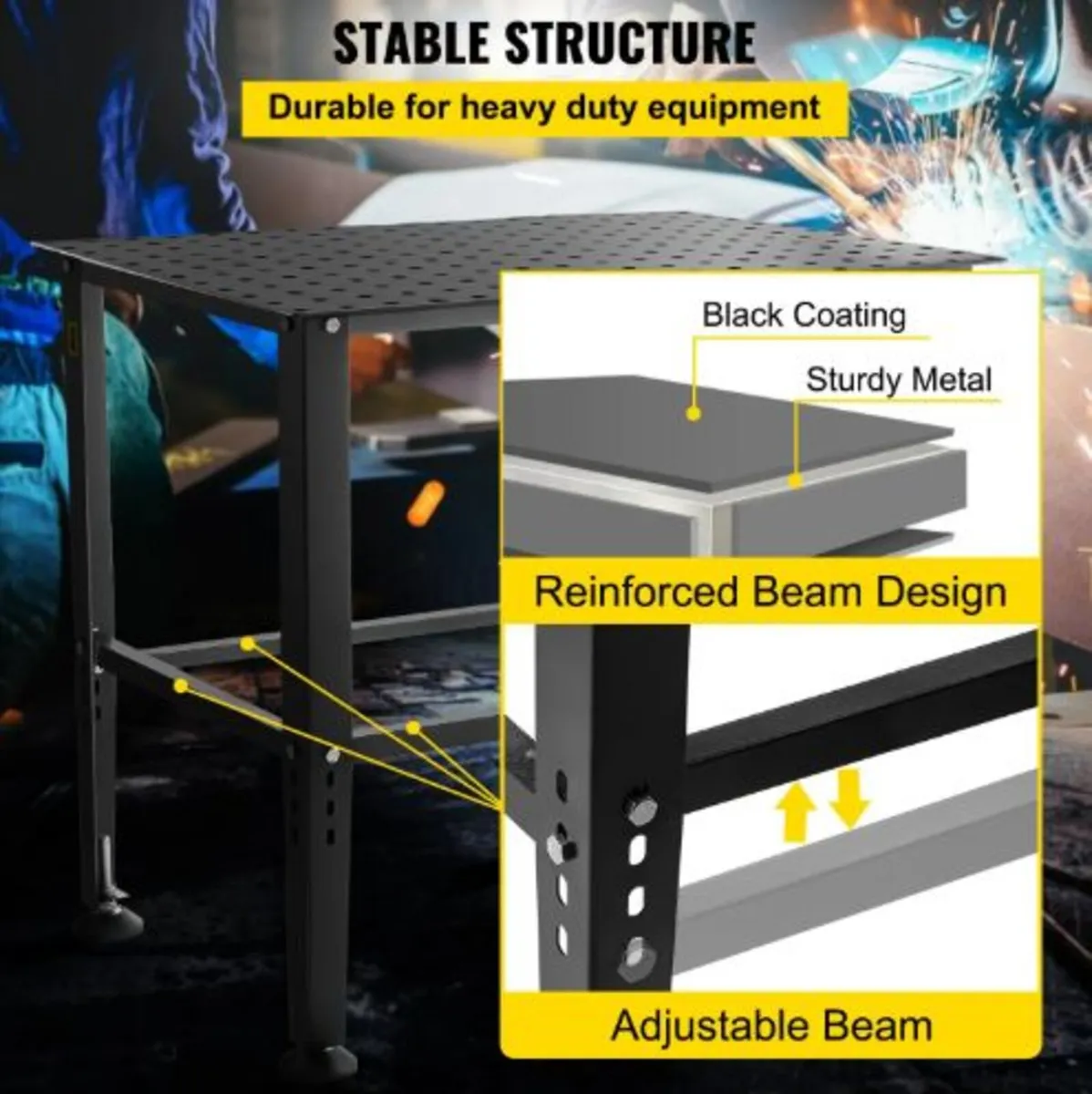 Welding Table 36" x 24", 800LBS Capacity Welding - Image 3
