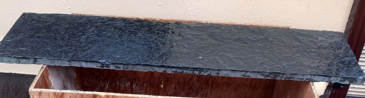 Black stone flag for fireplace