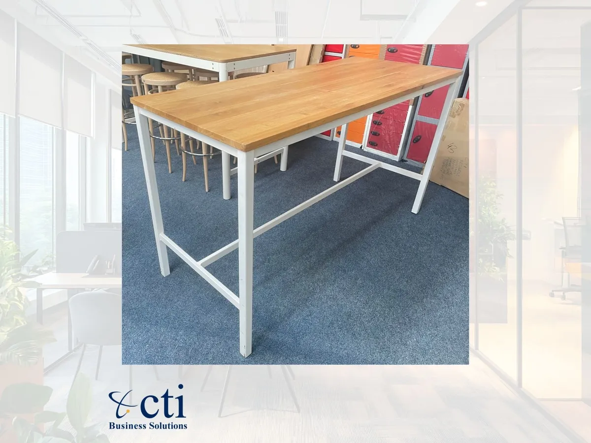 High Table & 8 High Chairs - Grade A - Image 3