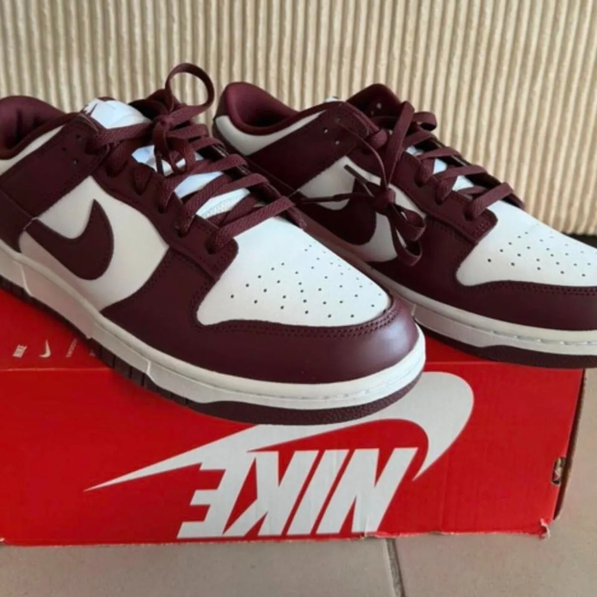 Nike Dunk Men's Burgundy Trainers UK11 NEW - Image 1