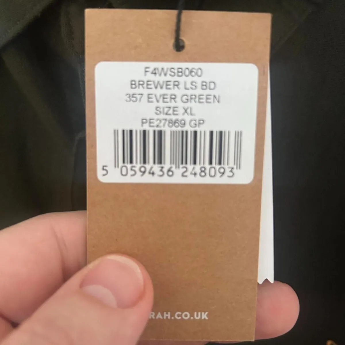 Men’s Farah Khaki/Army Green XL Slim Fit shirt NEW - Image 2