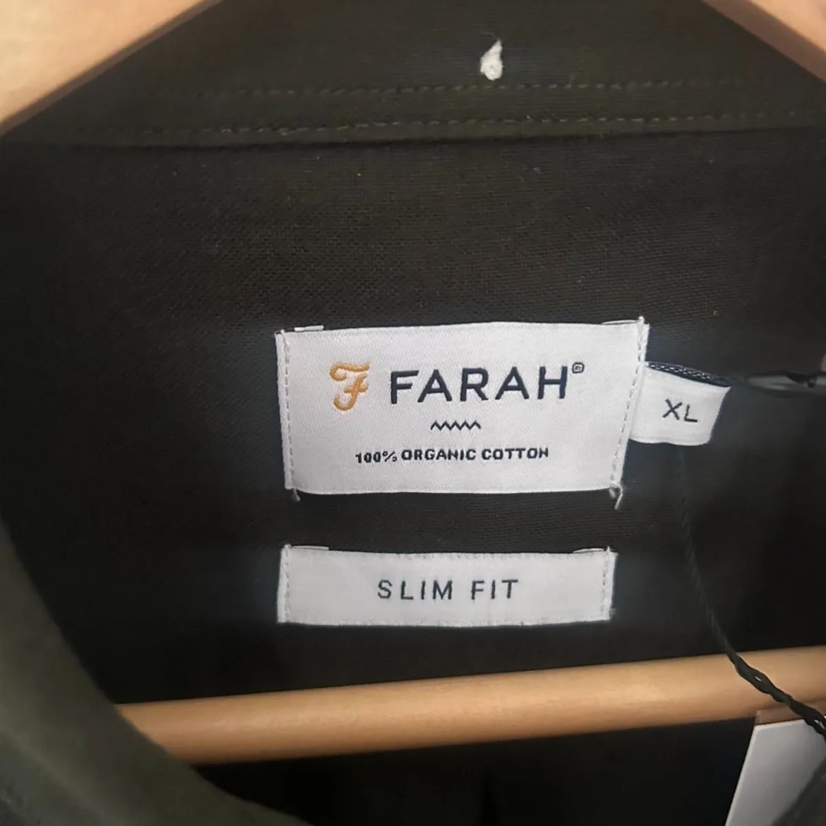 Men’s Farah Khaki/Army Green XL Slim Fit shirt NEW - Image 4