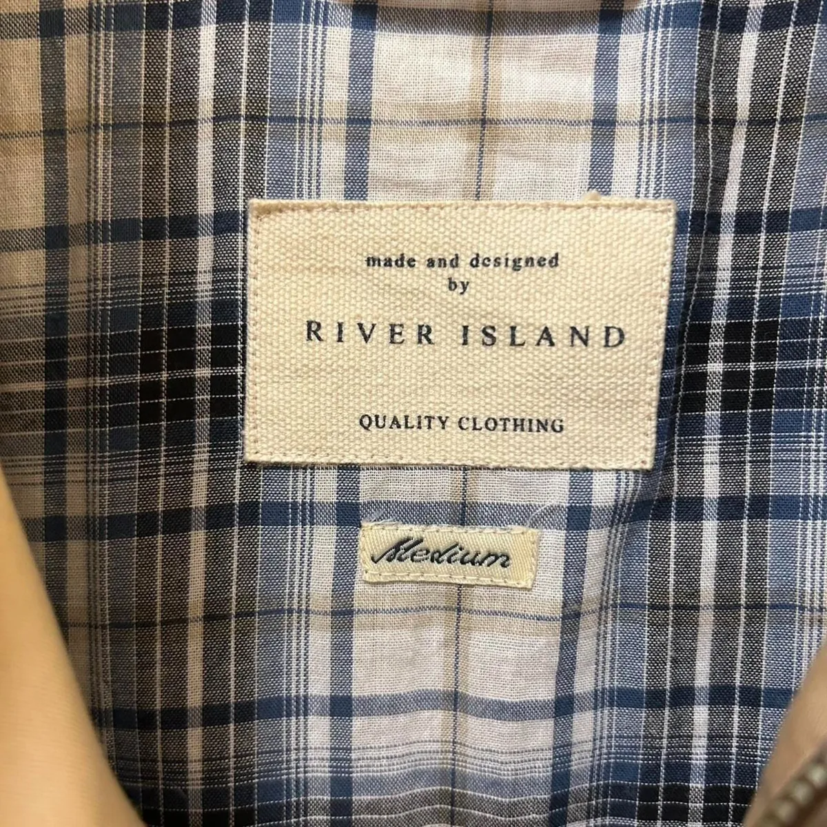 Men’s River Island Beige Harrington jacket M - Image 3