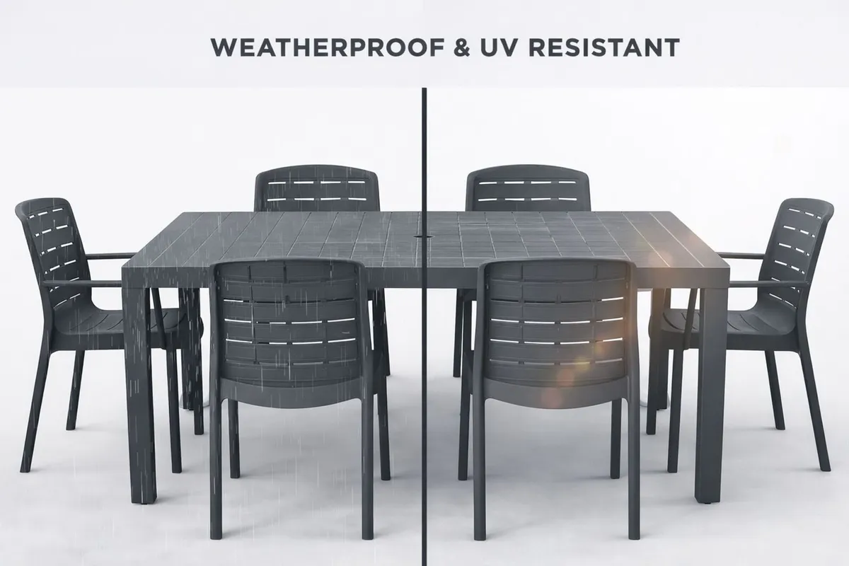 6 Seater Table & 4 Chairs & 2 Armchairs Delivered - Image 4