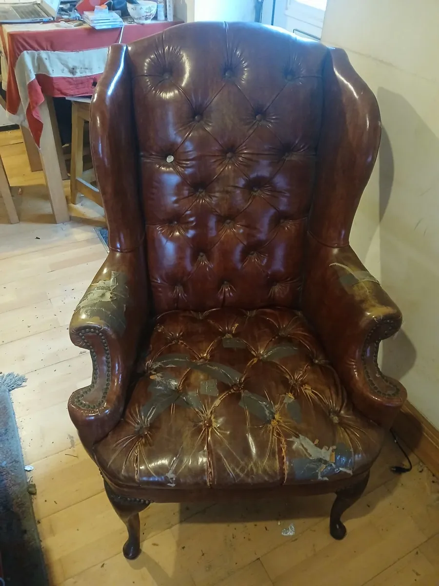 Chesterfield wingback chair - Image 3