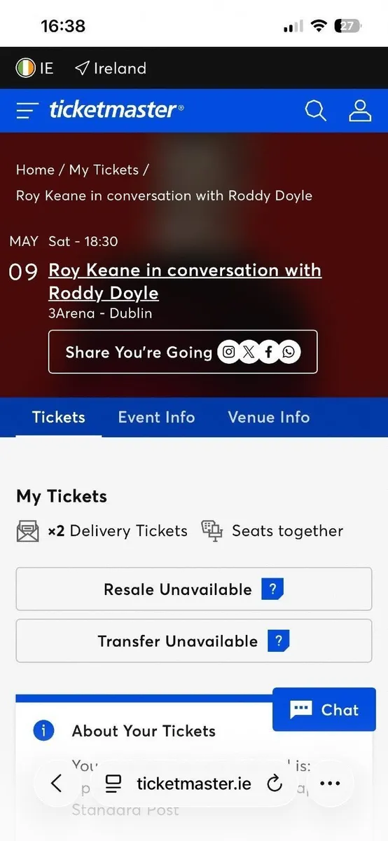 Roy Keane Tickets - Image 2