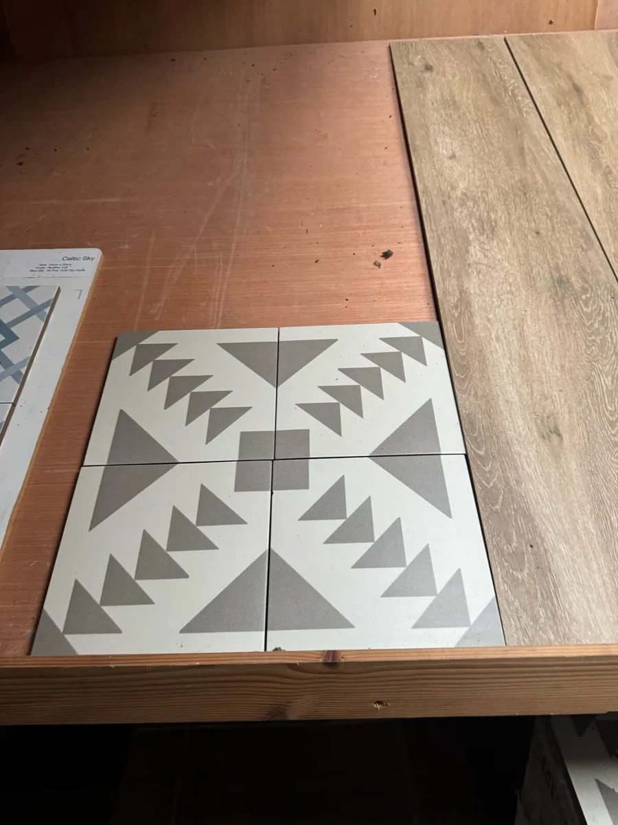 Joblot Grey Pattern Floor Tile 20cm x 20cm