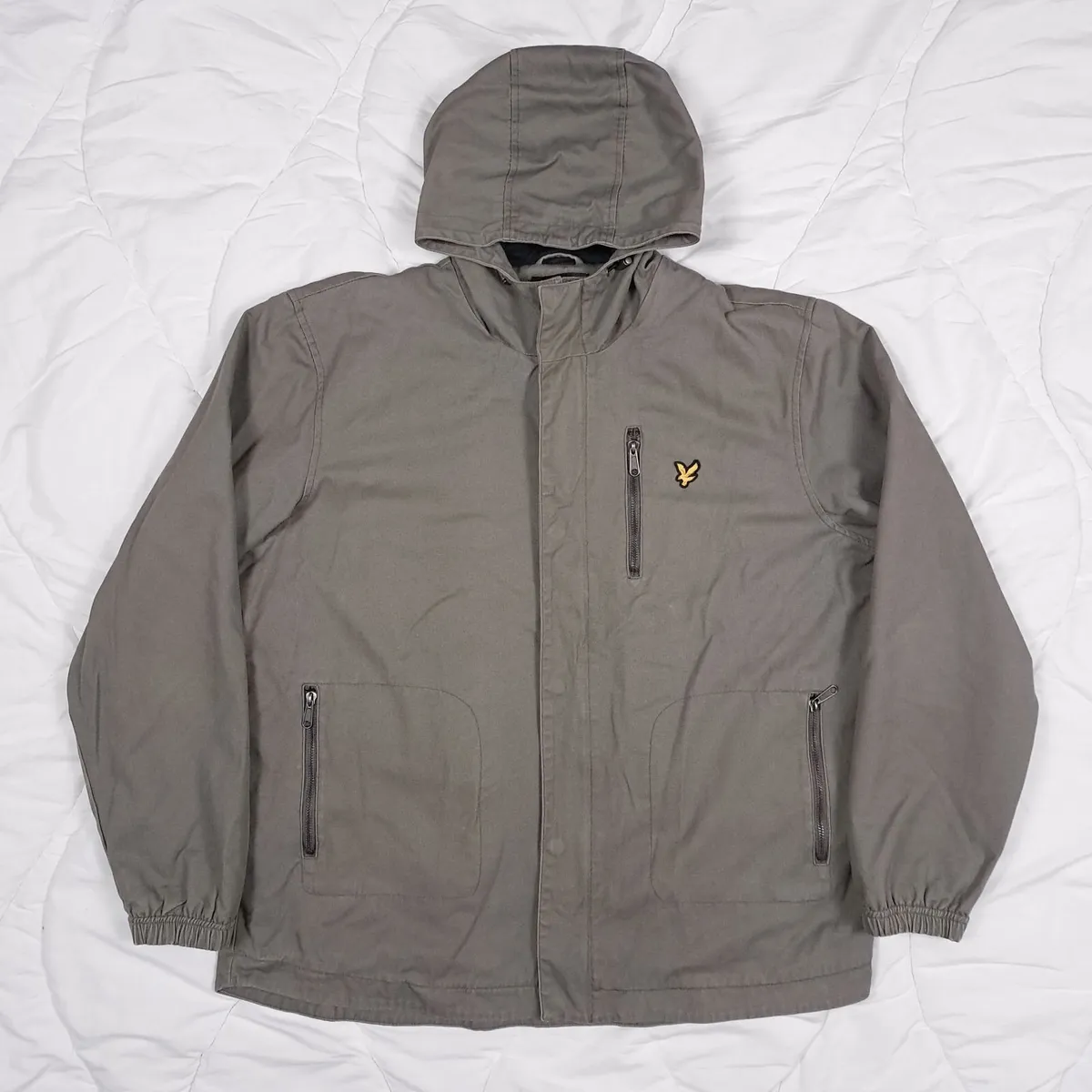 Lyle & Scott Khaki Green Hooded Jacket Mens XXL - Image 1