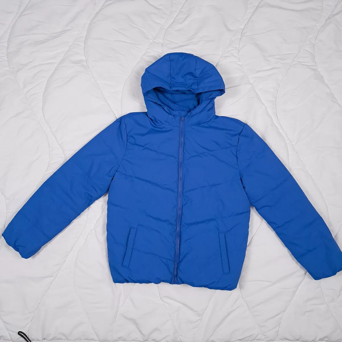 Dunnes Blue Hooded Puffer Jacket Boys 11-13y - Image 1