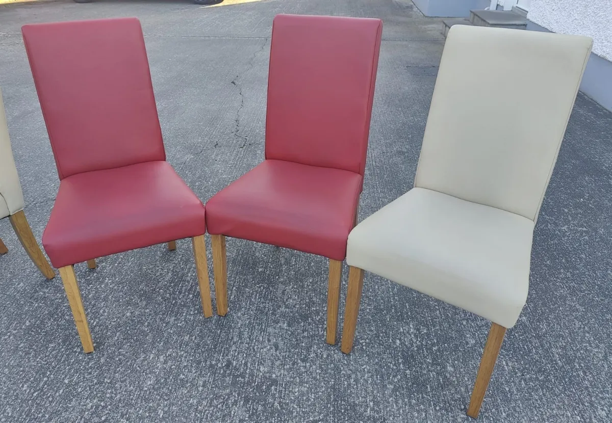 6 Leather Dining Chairs - Image 3