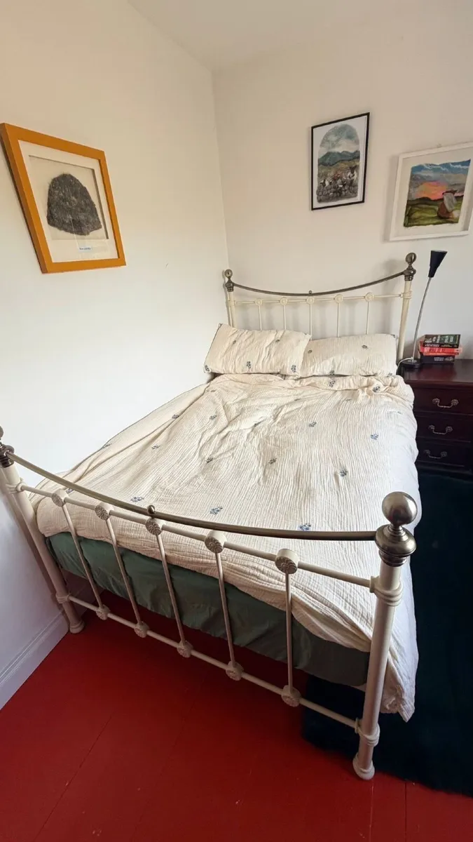 4 Ft Double bed with mattress - Image 2