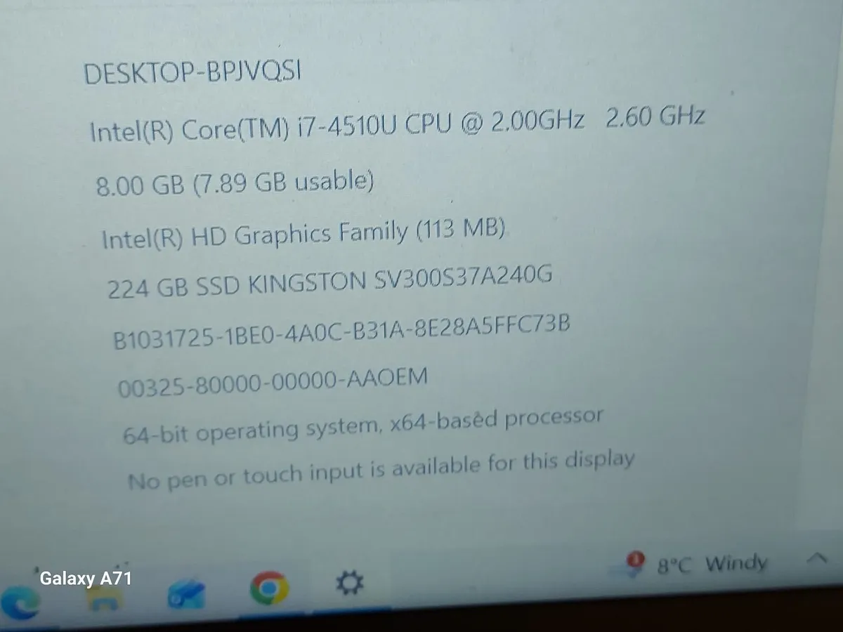 ASUS Notebook PC, Model UX303L, 8GB Ram, 238GB SSD - Image 3