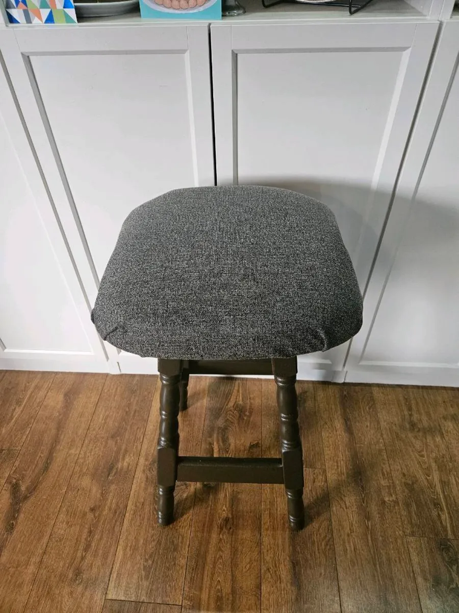 High Stool Newly Upholstered - Image 2