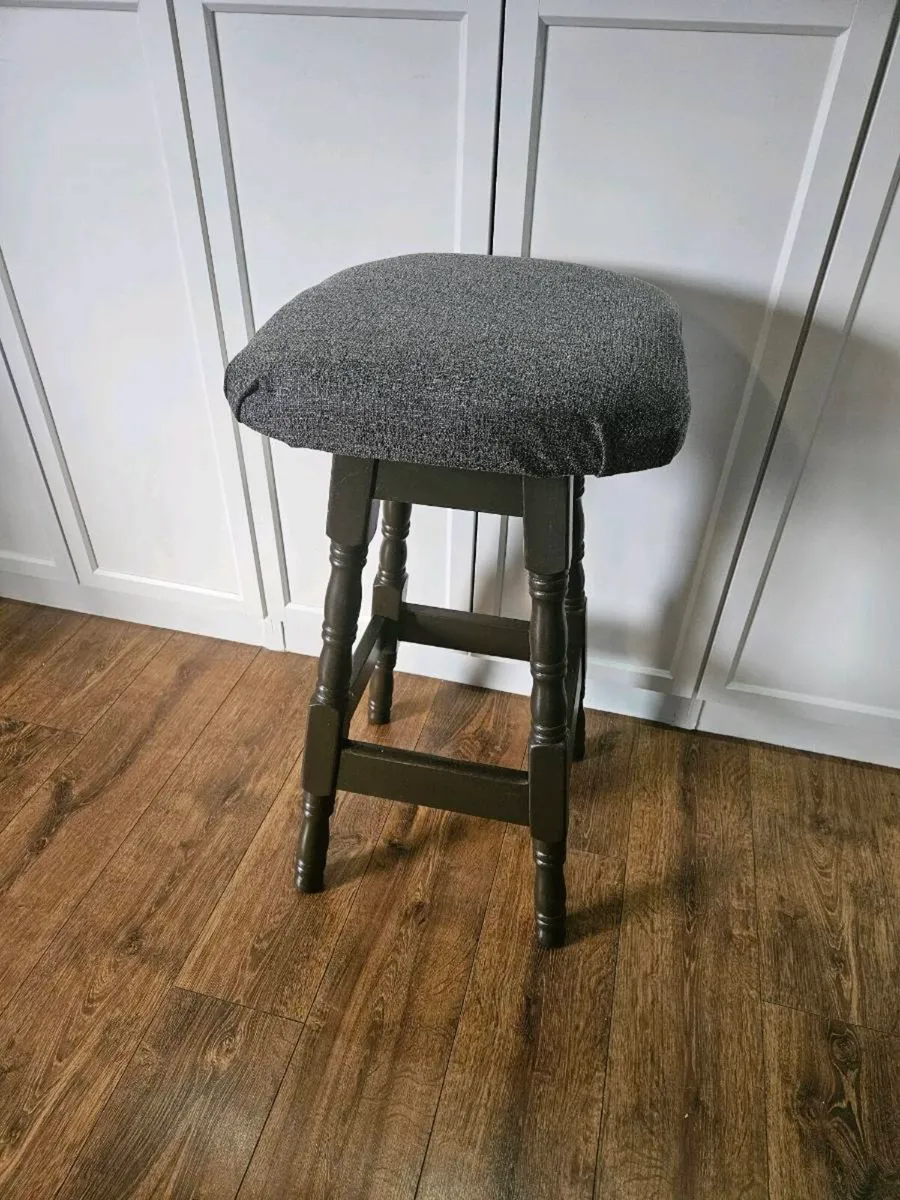 High Stool Newly Upholstered - Image 3