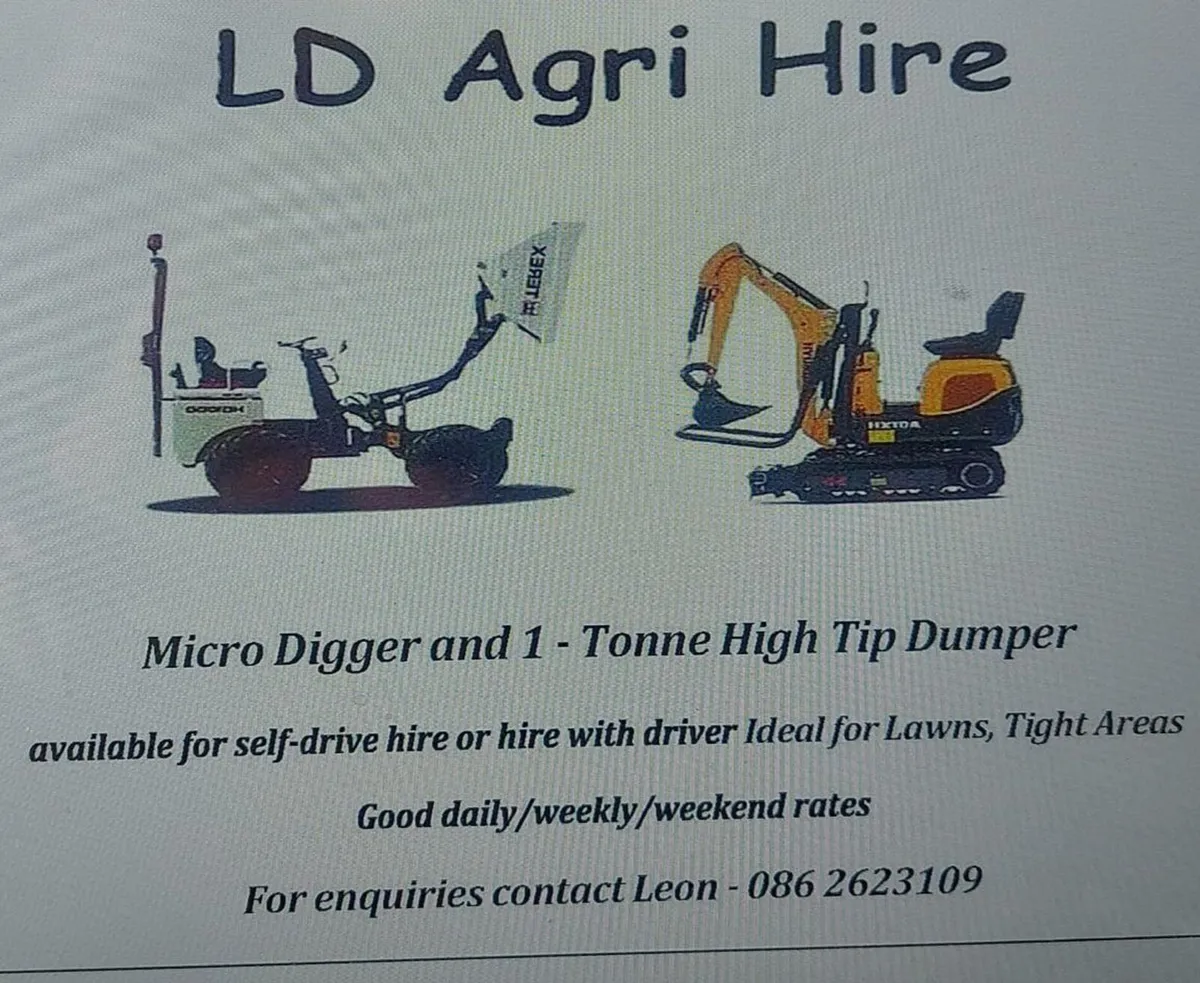 Plant hire available