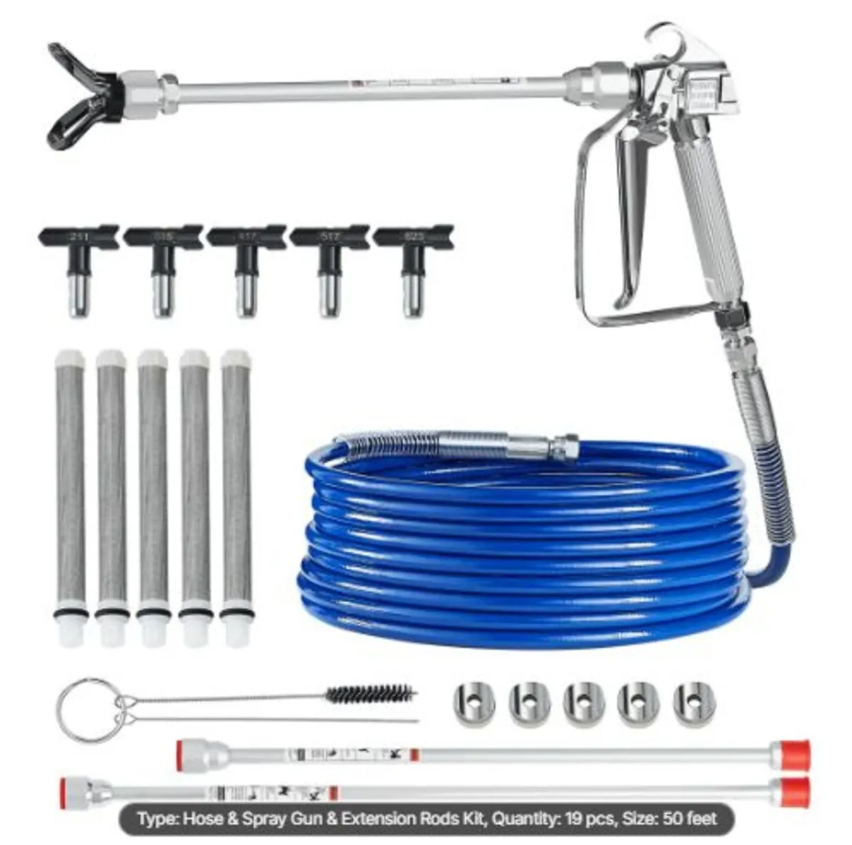 Airless Paint Spray Gun and Hose Kit, 3600PSI High - Image 1
