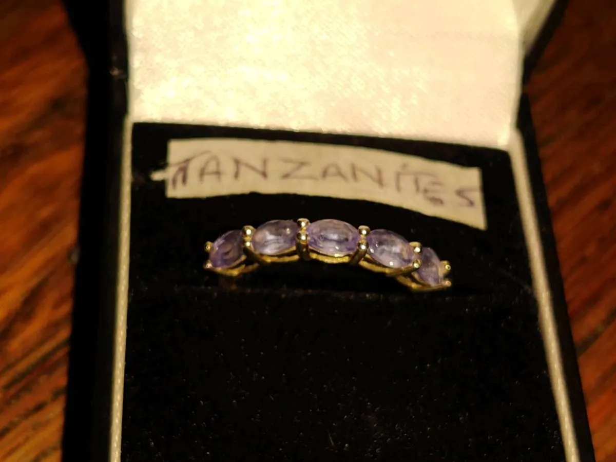 CHUNKY TANZANITES, 925 Silver New Dress Ring ! - Image 4