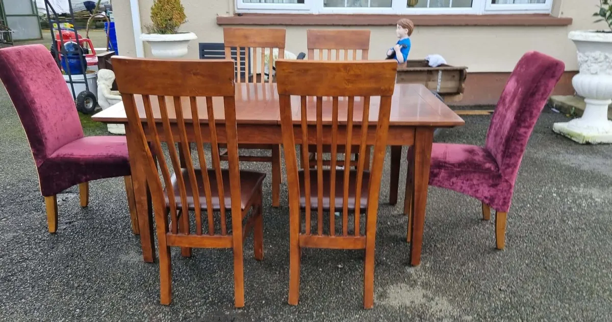 Lovely teak table and chairs - Image 1