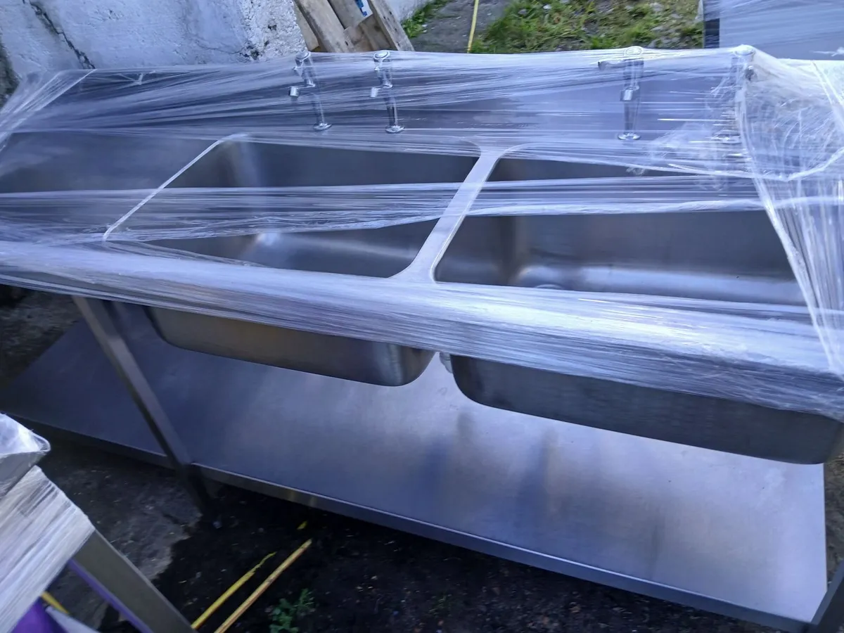 Staneless cabbinet double sink unit complete - Image 4