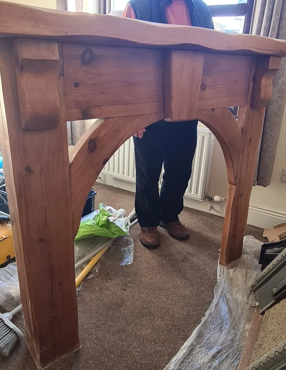 Mexican pine fireplace surround and insets - Image 3