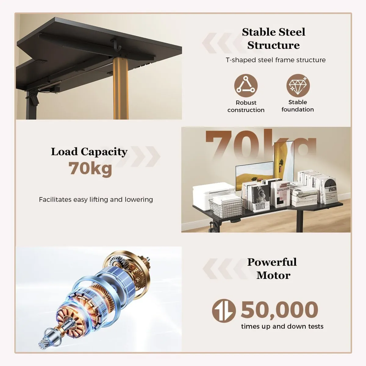 L-shaped Height Adjustable Desk 150 x (60-90 cm) - Image 4