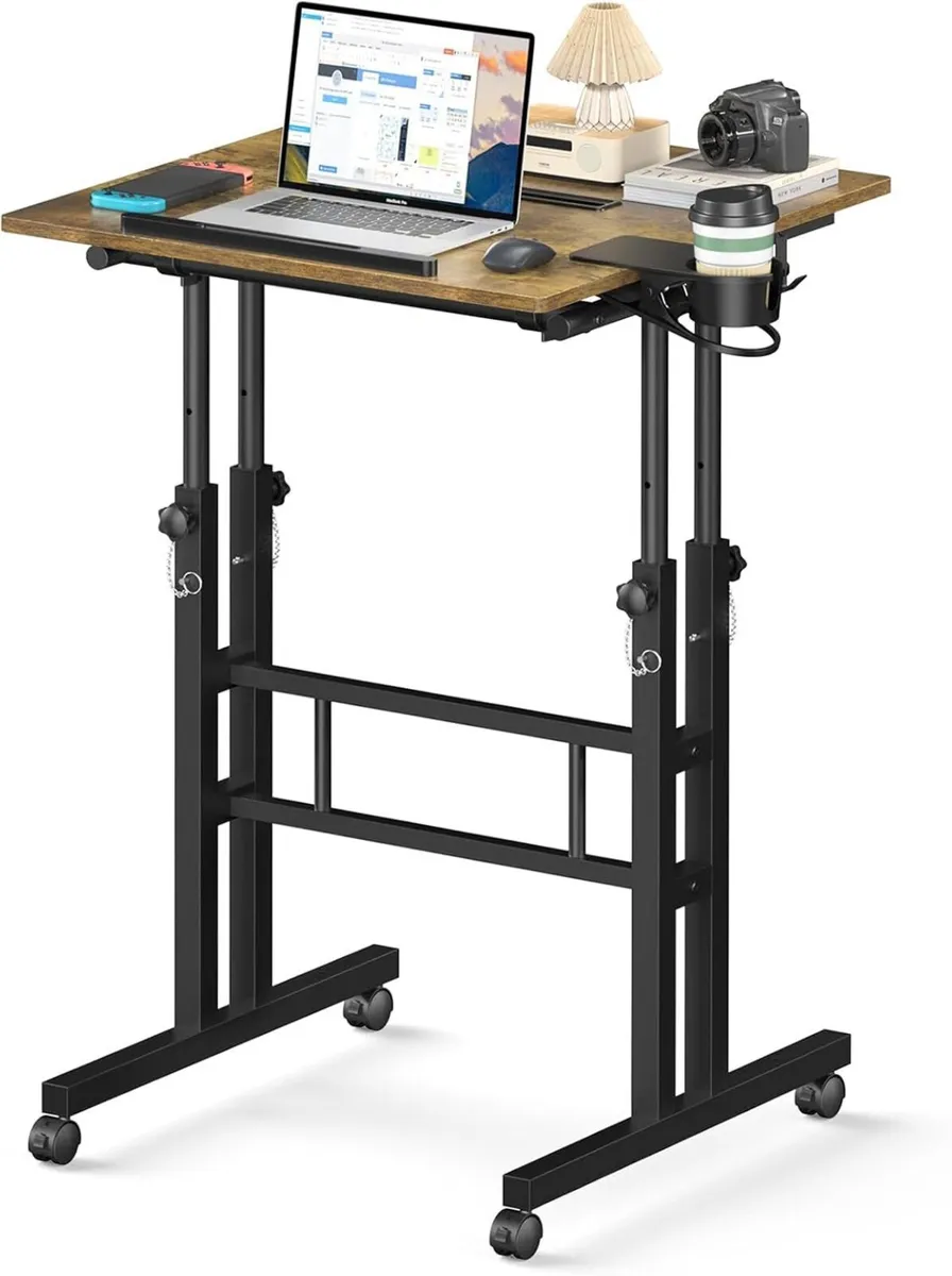 Small Standing Desk with Wheels Mobile Stand Up - Image 1