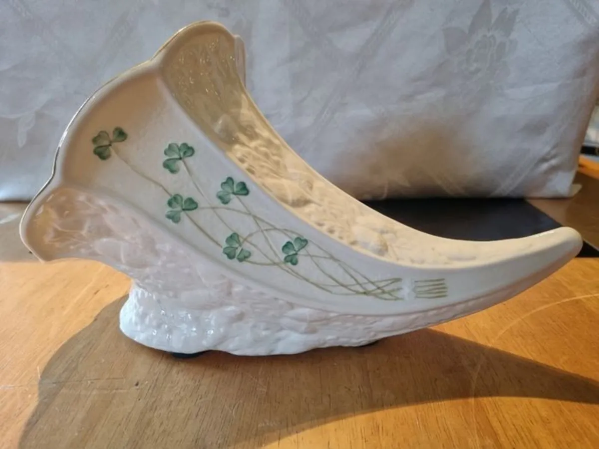 Belleek, Cornucopia Vase - Image 1