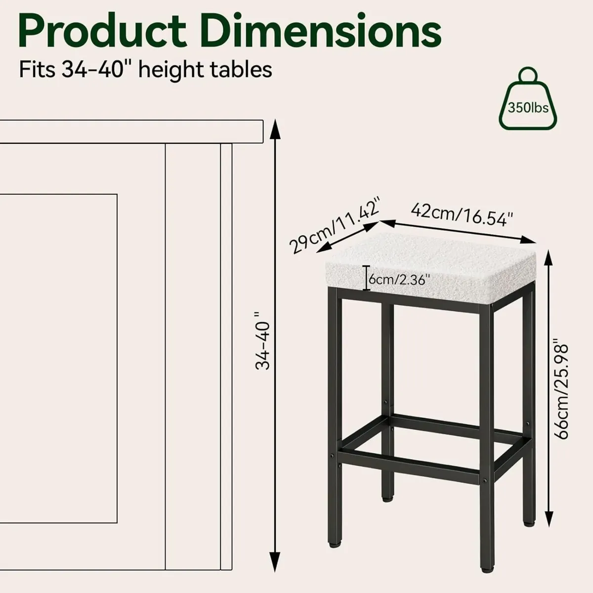 66 cm Bar Stools Set of 4 White Breakfast - Image 2