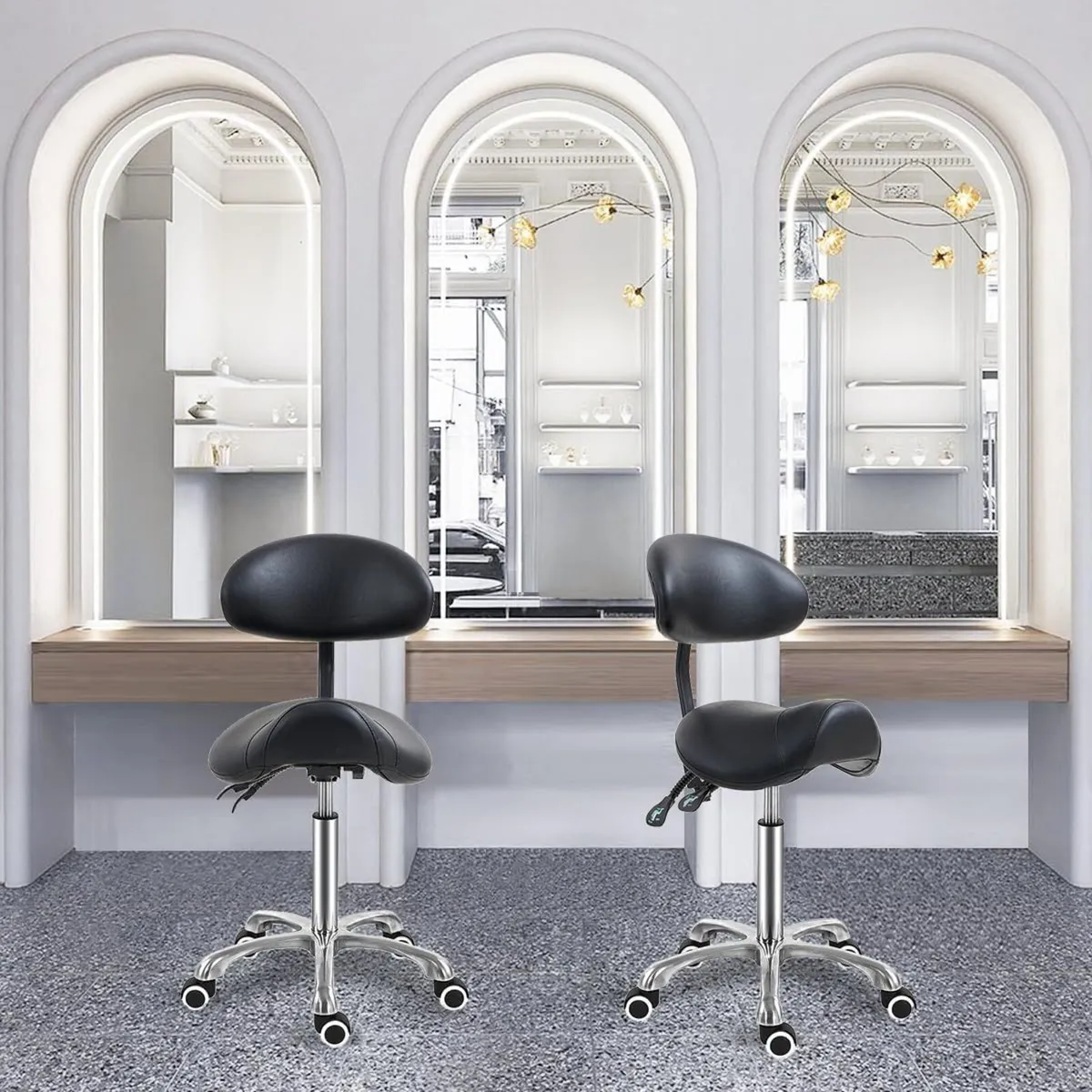 Saddle Stool Chair with Back Support Ergonomic - Image 2