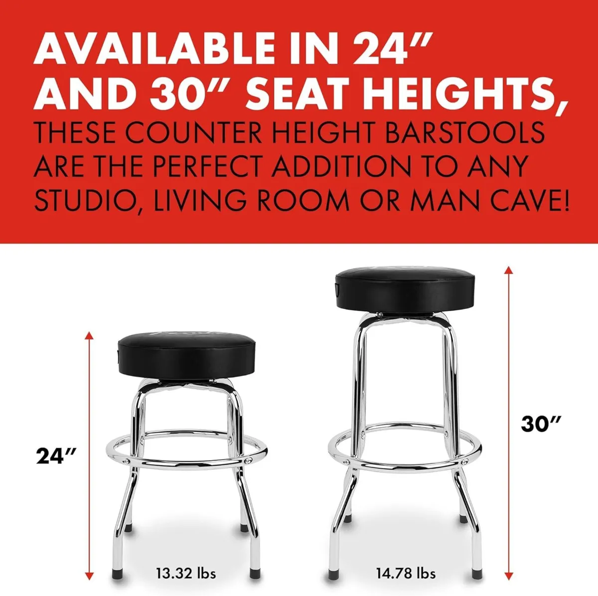 Spaghetti Logo Pick Pouch Barstool 30 Inch Black - Image 2