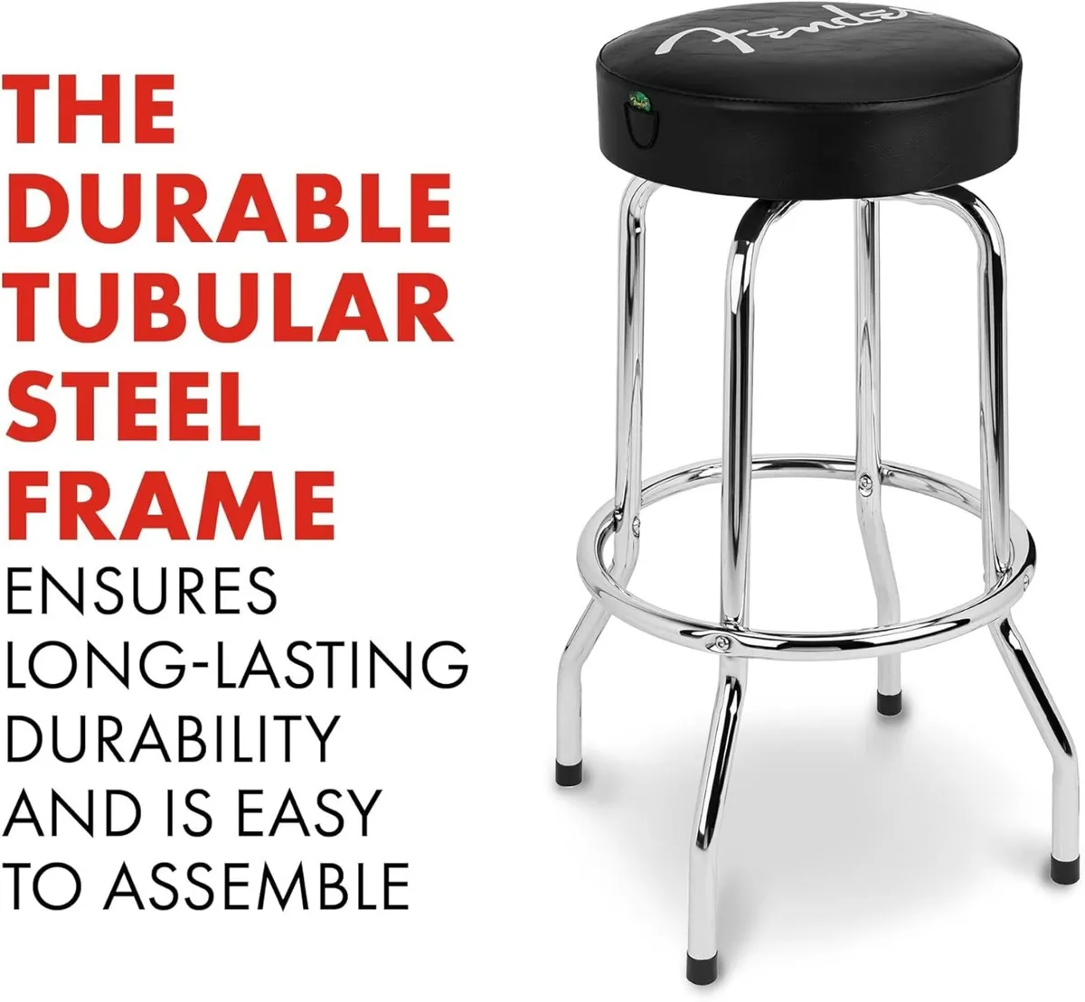 Spaghetti Logo Pick Pouch Barstool 30 Inch Black - Image 4