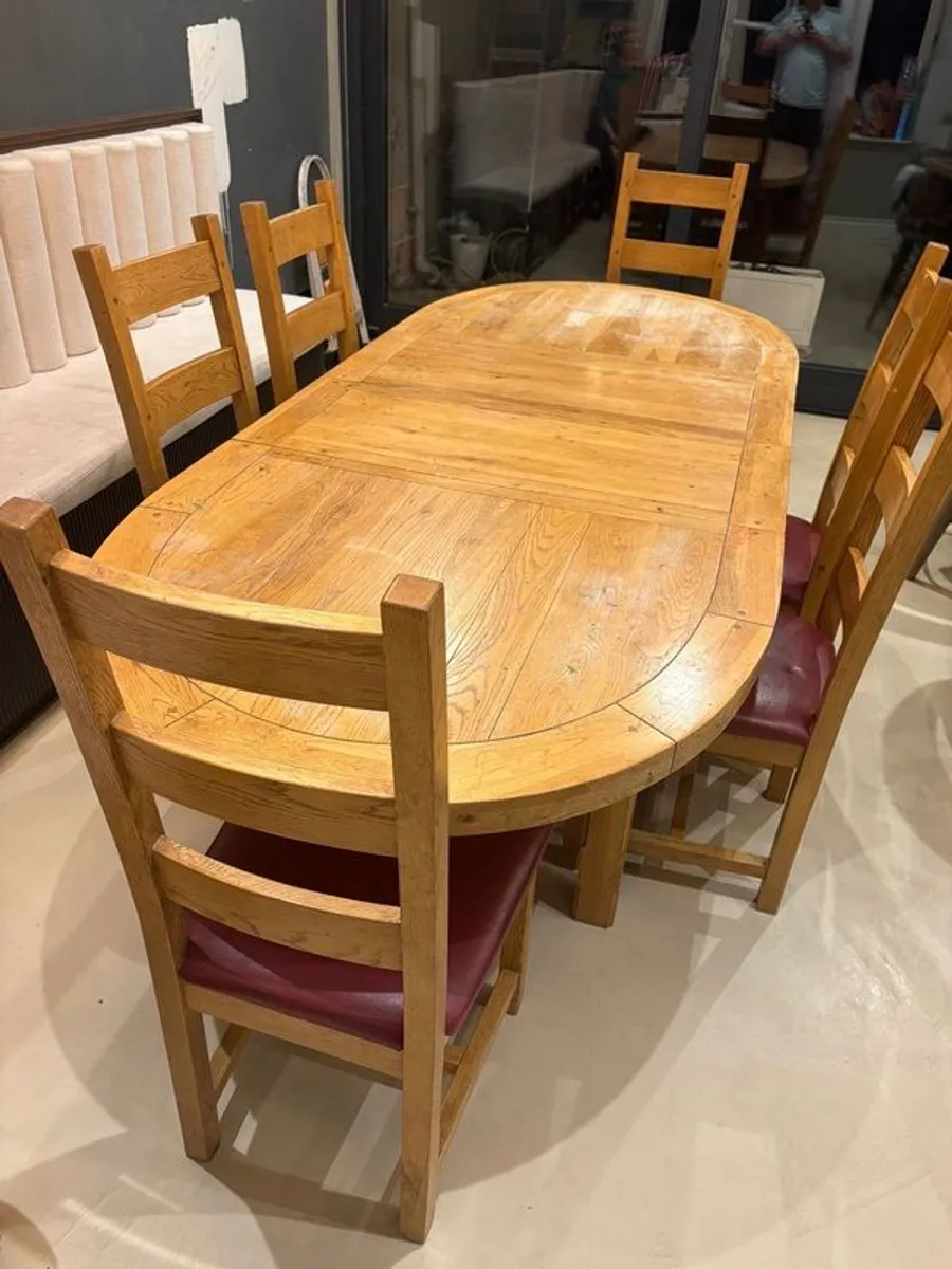 Solid Oak Extending Dining Table &Chairs - Image 1