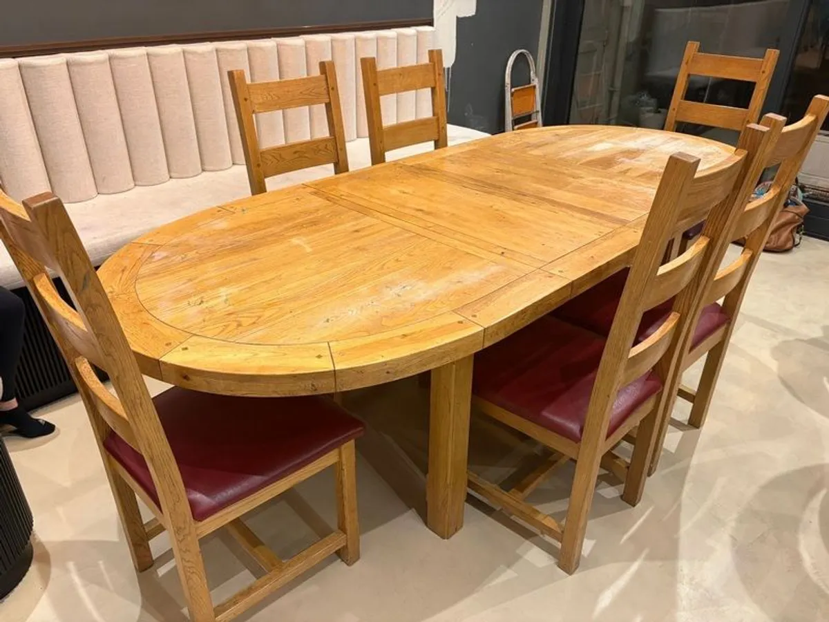Solid Oak Extending Dining Table &Chairs - Image 2