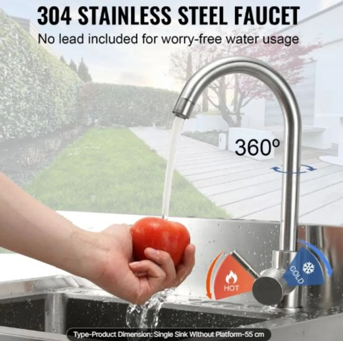 Stainless Steel Utility Sink, 1 Compartment Free - Image 3