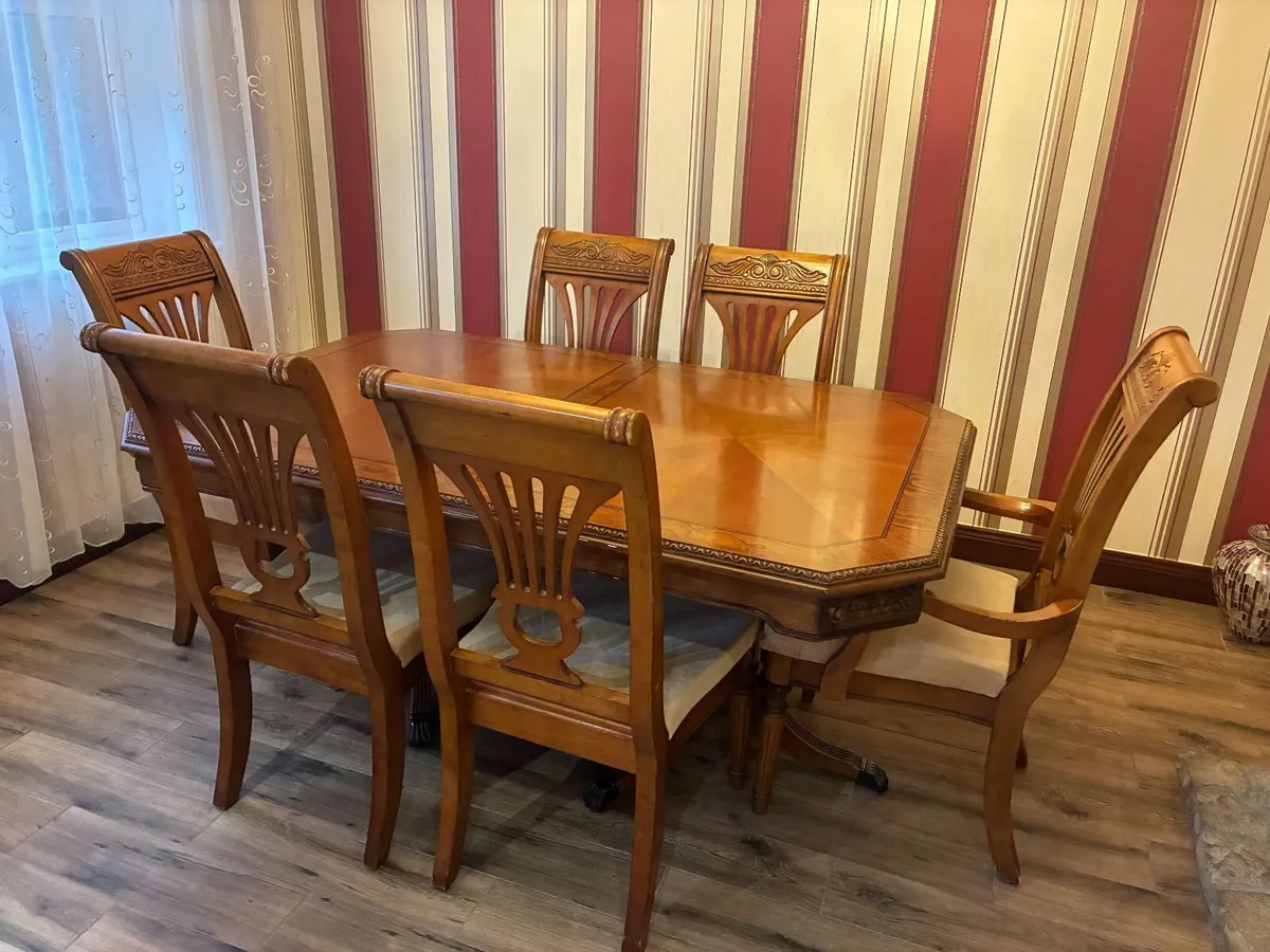 Kitchen Dining Table With 6 Chairs - Image 1