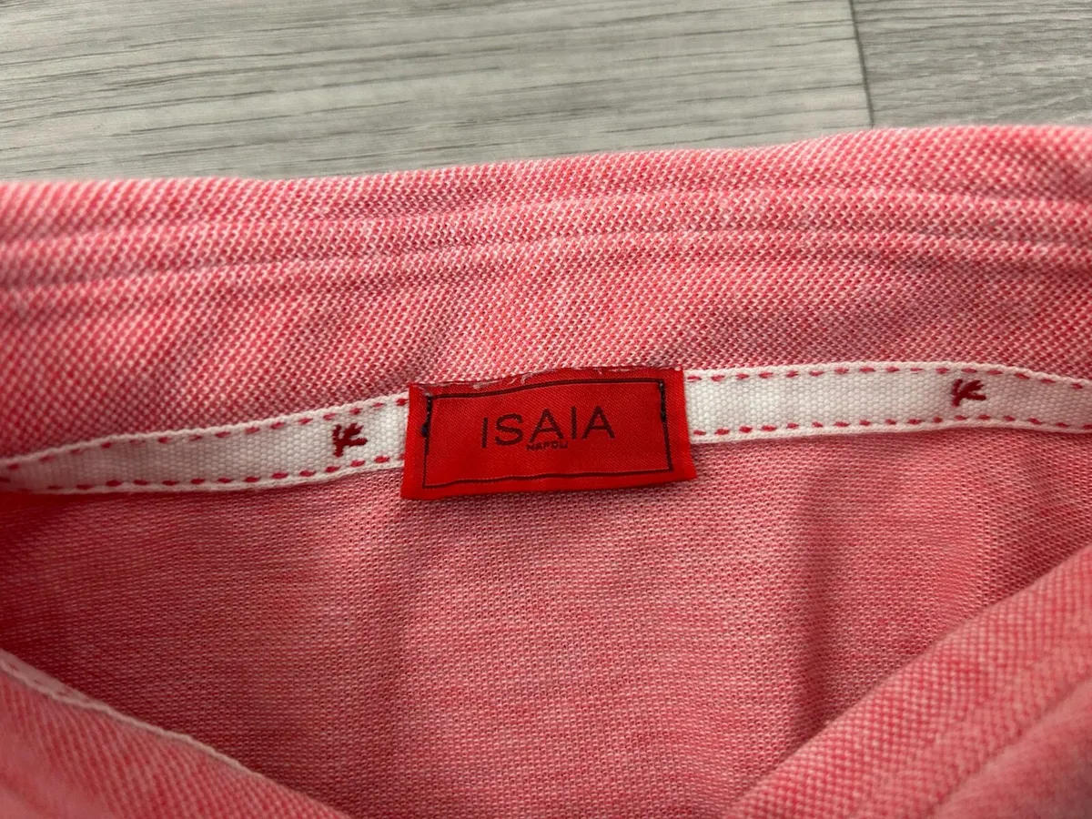 Isaia Napoli Long Sleeve Polo Shirt Mens Large - Image 4