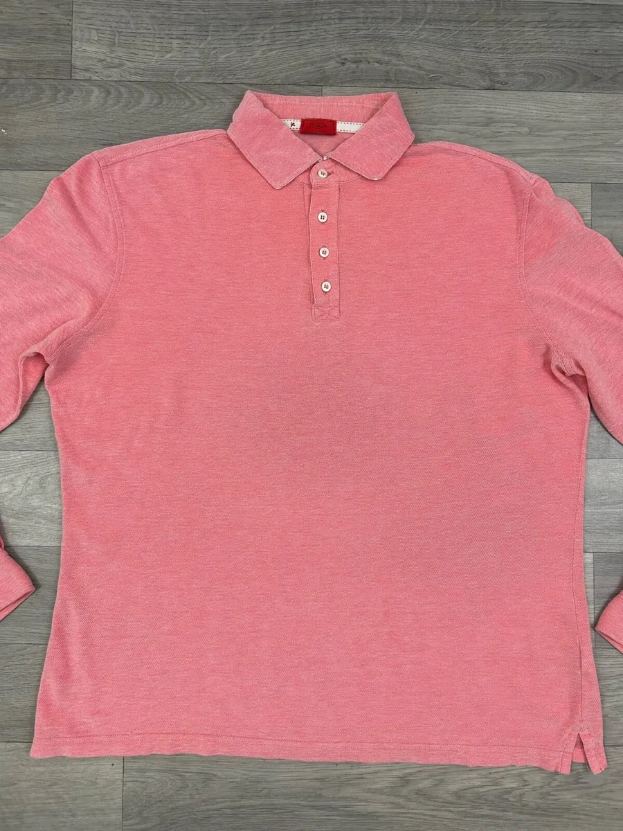 Isaia Napoli Long Sleeve Polo Shirt Mens Large - Image 2