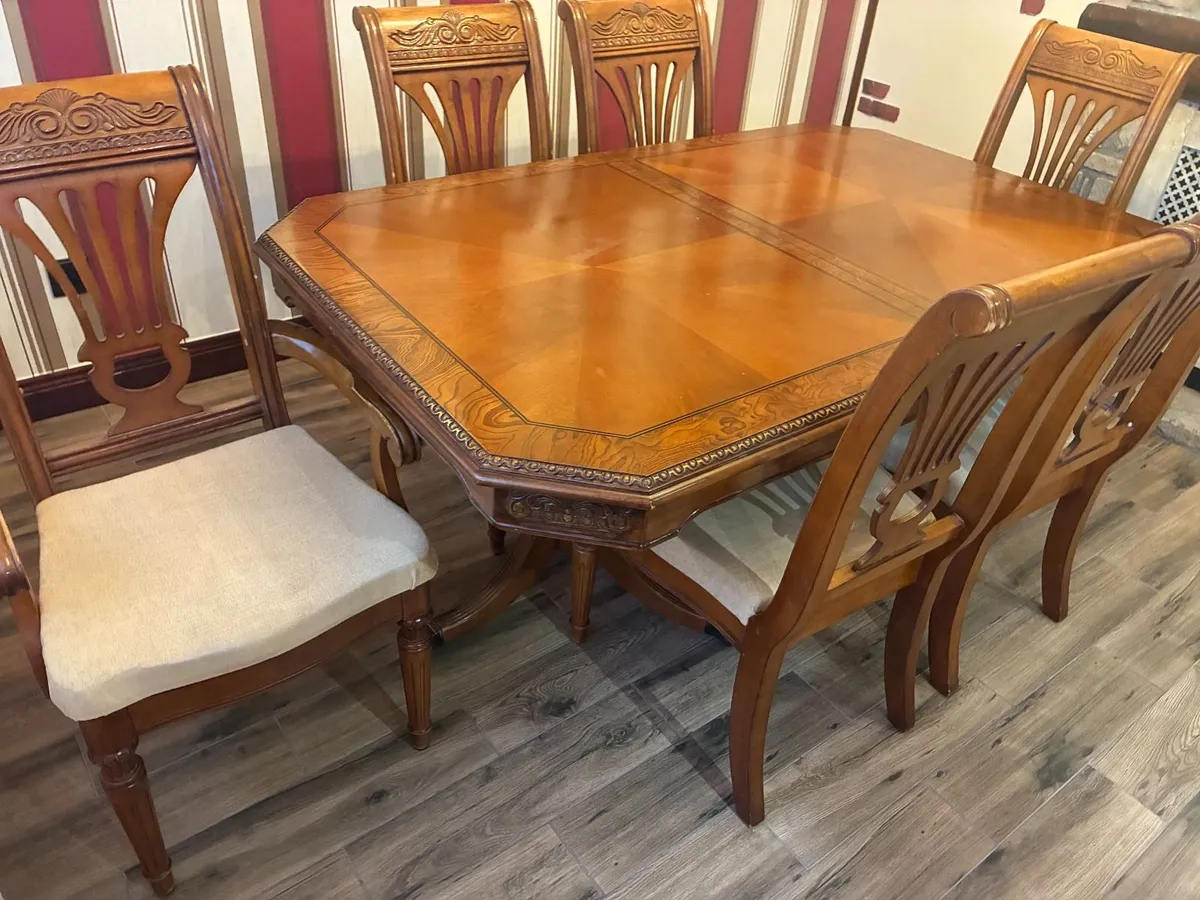 Kitchen Dining Table With 6 Chairs - Image 3