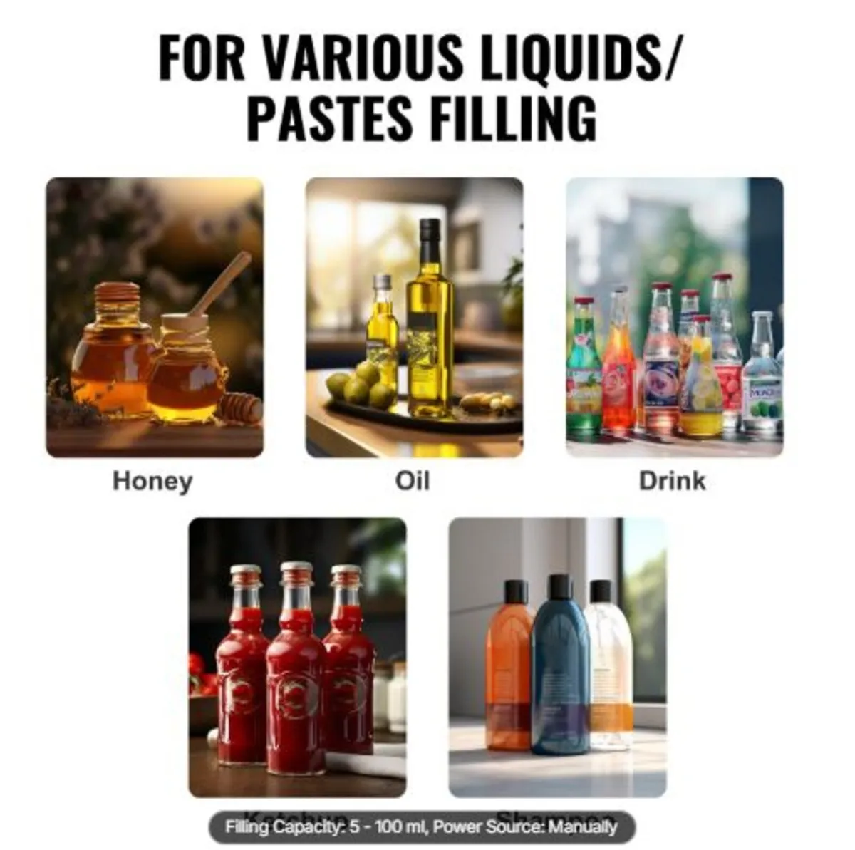 Manual Paste Liquid Filling Machine,5-100ml Bottle - Image 4