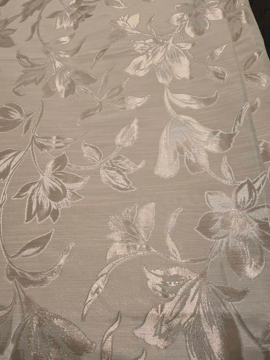 90 x 90 gold leaf design ring pull  curtains.. - Image 1