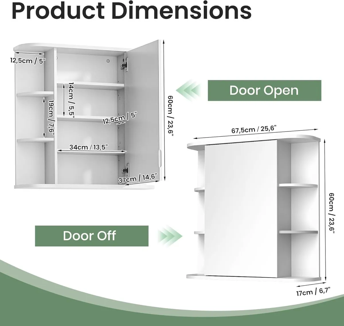 Bathroom Mirror Cabinet with Large HD Wall - Image 3