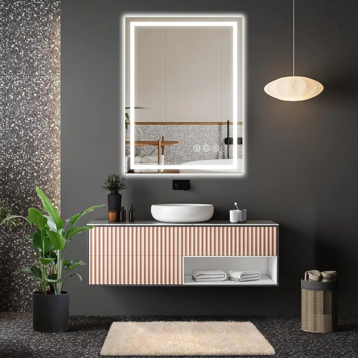 LED Bathroom Wall Mirror with Lights - 600x800 MM - Image 3