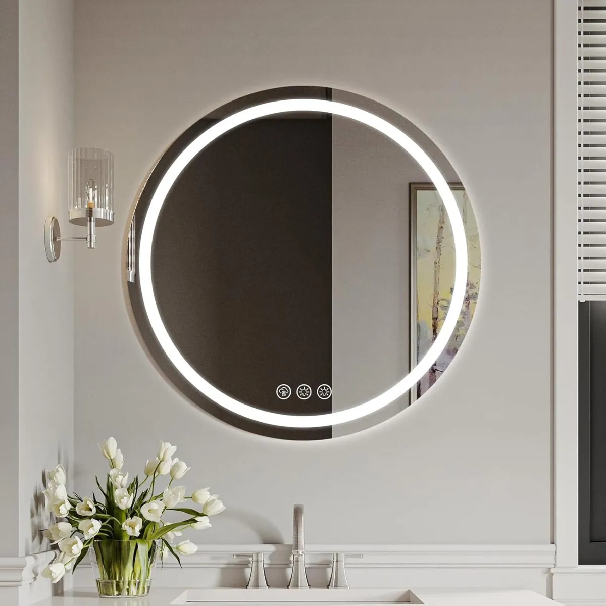 LED Bathroom Wall Mirror with Lights - 600mm - Image 1