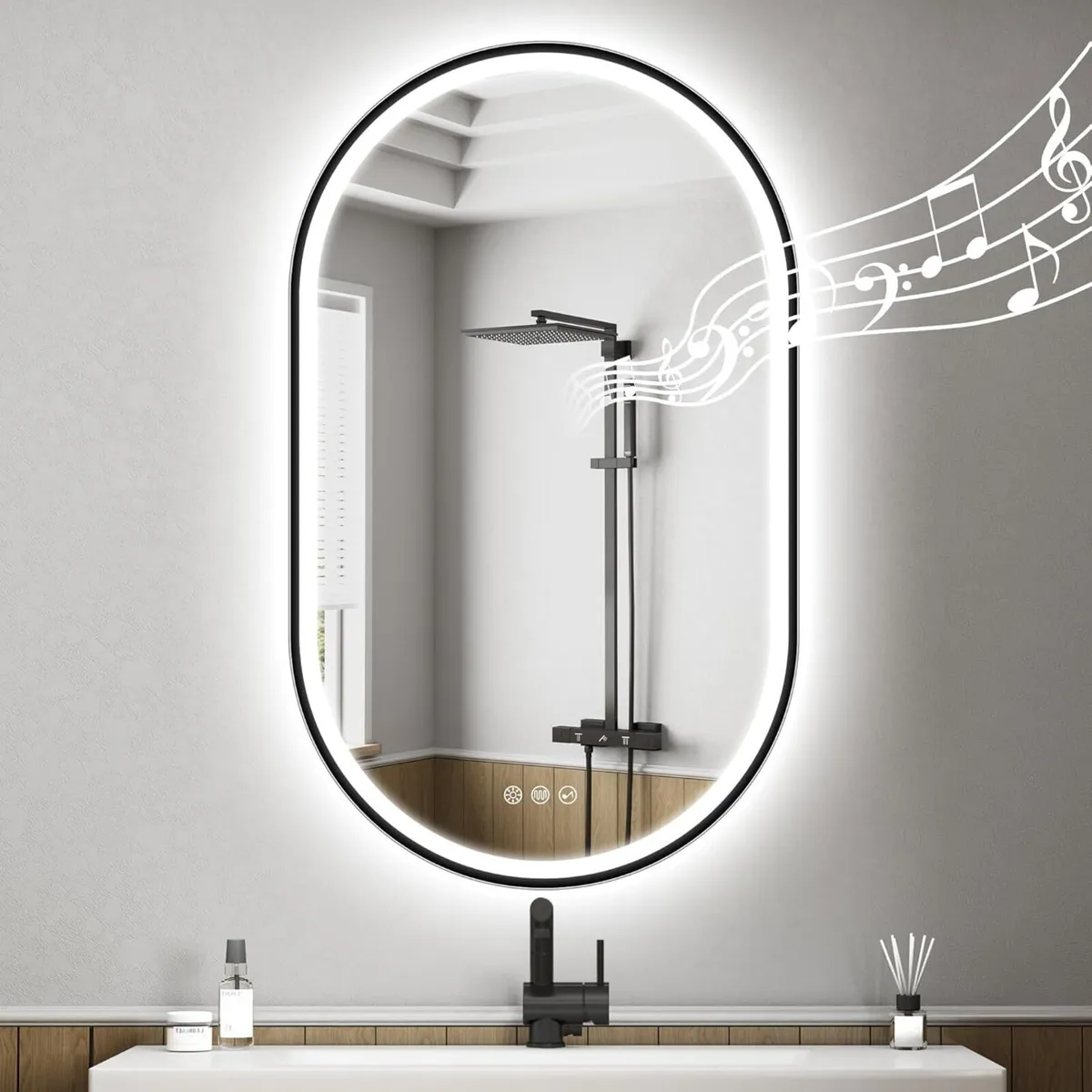 1000x600 mm Oval-Bathroom-Mirror-with-LED-Lights - Image 1