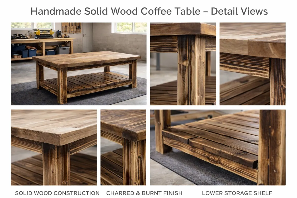 New Loft Style Coffee Table Handmade - Image 3